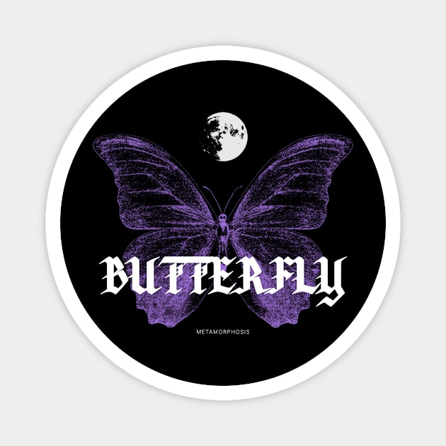 Butterfly | Metamorphosis | Aesthetic | Purple Magnet by AngryBlackDog